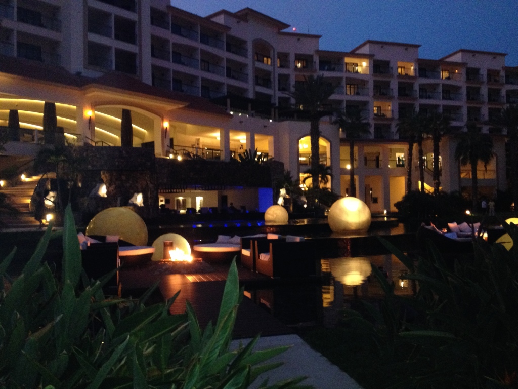 The Hyatt Ziva resort looked as beautiful at night as during the day.