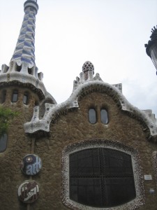 Candy-color details of Parc Guell in the beautiful city of Barcelona