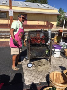 Roasting chilies at the Railyard