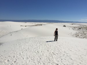 On a hike in Whnite Sands National Monument
